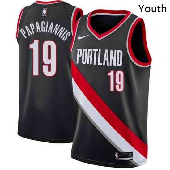 Youth Nike Portland Trail Blazers 19 Georgios Papagiannis Swingman Black NBA Jersey Icon Edition